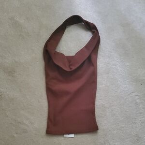 WeWoreWhat Chocolate Cowl Neck Top